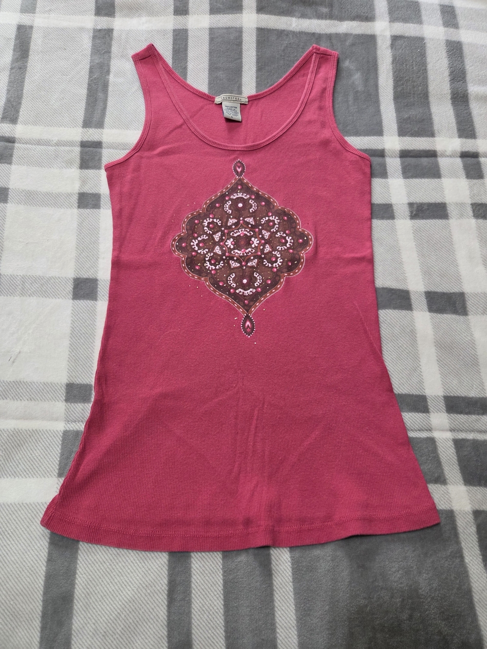 Maurices Pink Tank with Embellished Medallion